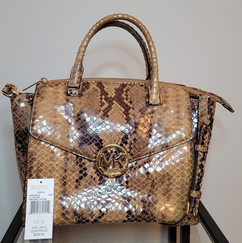 Relisted - Michael Kors Hudson Snakeskin satchel handbag